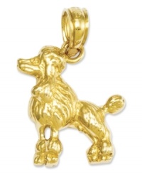 Pay tribute to your favorite breed! This adorable Poodle dog charm will melt your heart. Crafted in polished 14k gold. Chain not included. Approximate length: 3/4 inch. Approximate width: 1/2 inch.