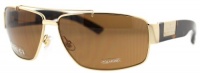 Gucci Men's 1856/S Polarized Rectangle Sunglasses,Gold Frame/Brown Polarized Lens,One Size