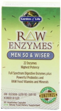 Garden of Life Raw Enzymes Men 50 and Wiser  90 Capsules