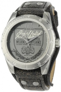 Marc Ecko Men's E11518G1 The Daily Black Leather Cuff Watch