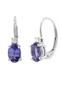 Effy Jewlery 14K White Gold Tanzanite & Diamond Earrings, 1.43 TCW