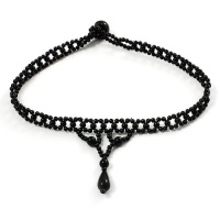 Black Acrylic Bead Flex Gothic Choker