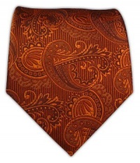 100% Silk Woven Burnt Orange (Rust) Paisley Tie