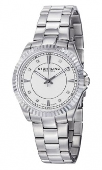 Stuhrling Original Women's 408L.12112 Aquadiver Regatta Lady Marine Swiss Quartz Silver Dial Stainless Steel Bracelet Watch