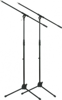 Musician's Gear Tripod Mic Stand w/Fixed Boom Black 2-Pack