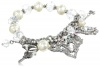 Betsey Johnson Stone & Pearl Crystal Heart Half Stretch Bracelet, 7.5