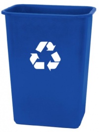 United Solutions Blue Plastic Recycling Wastebasket, 41-Quart