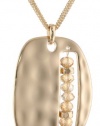 Kenneth Cole New York Shiny Metals Faceted Bead Gold Sculptural Rectangle Pendant Necklace, 23