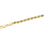 CleverEve Designer Series 14K Yellow Gold 1.30 grams Bulk By Inch Diamond Cut Rope Bulk Chain 3.9mm