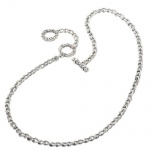 925 Silver Oxidized Round Cable Link Chain Necklace- 18+2 IN