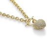 BERRICLE Goldtone Puffed Heart Pendant Toggle Necklace