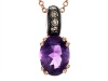 Effy Collection 14k Rose Gold Diamond And Amethyst Pendant