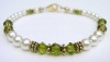 Damali 14Kt GF Freshwater Pearl Beaded Crystal Birthstone Bracelets w/ Vermeil