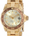 Invicta Women's 12527 Pro-Diver 18k Gold Ion-Plated Stainless Steel and Champagne Dial Bracelet Watch