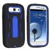 Samsung Galaxy S 3 III / S3 / i9300 i-9300 Hybrid Armor Blue Hard Case and Black Silicone Skin