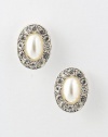 JACOBS & McCARTNEY OVAL PEARL CRYSTAL EARRINGS