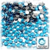 The Crafts Outlet 144-Piece Flat Back Round Rhinestones, 5mm, Aqua Blue