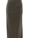 Cowl Neck Sequined Ruched Jersey Full Length Dress (12, Fawn)