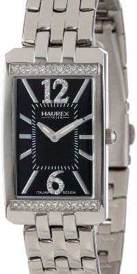 Haurex Italy Women's 2S391DN1 Primula Stainless Steel Rectangular Black Dial Swarovski Watch