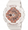 Casio Women's BA-110-7A1CR Baby-G Pink Analog-Digital Display and White Resin Strap Watch