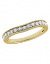 Effy Jewlery 14K Yellow Gold Diamond Contour Band, .24 TCW Ring size 7