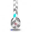 Chevrons Gray And Aqua Decal Style Skin (fits Beats Solo HD Headphones - HEADPHONES NOT INCLUDED)