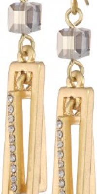 Kenneth Cole New York Springtime Rose Pave Rectangle Drop Earrings