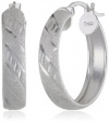 Sterling Silver Tarnish-Free Diamond-Cut Small Hoop Earrings (0.75 Diameter)