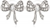 Betsey Johnson Stone & Pearl Crystal Bow Stud Earrings