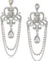 Betsey Johnson Stone & Pearl Crystal Chandelier Drop Earrings