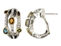 Balissima By Effy Collection Sterling Silver and 18k Yellow Gold 1.90 cttw Multicolor Earrings