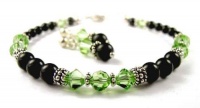 Damali Silver & Faux Black Pearl Crystal Beaded Bracelets