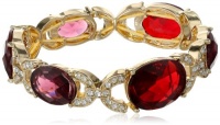 Anne Klein Estate Gold-Tone, Ruby Red and Pave Stretch Bracelet, 2.59