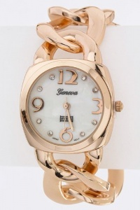 TRENDY FASHION CHUNKY CHAIN BRACELET WATCH BY FASHION DESTINATION | (Rosegold)