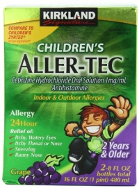 Kirkland Signature Children's Aller-Tec Cetirizine Hydrochloride 1 Mg/Ml, Grape, 8 Ounce