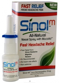 Sinol Headache Relief Spray, Migraine Cluster Tension (15 ml)