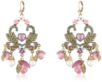 Betsey Johnson Fairyland Rose Chandelier Drop Earrings