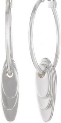 Kenneth Cole New York Shiny Silver Disc Hoop Earrings