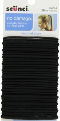 Scunci Effortless Beauty Large No-damage Elastics, 2 Mm/ 4 Mm