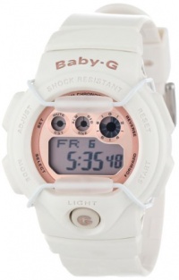 Casio Women's BG1005A-7 Baby-G Rose Gold and White Resin Digital Watch