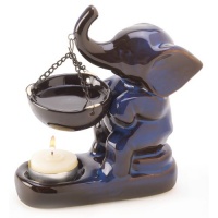 Gifts & Decor Ceramic Elephant Figure Oil Warmer Candle Holder Decor