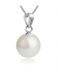 925 Sterling Silver 12 Mm Large Size Pearl Slider Pendant. Includes Flexible Loop Fits All Chains