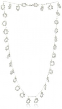 Jamie Kole Classic Sterling Silver and Swarovski Crystal Circle Charm Necklace