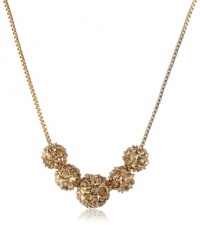 Anne Klein All that Glitters Gold-Tone and Topaz Fireball Frontal Necklace, 18.5