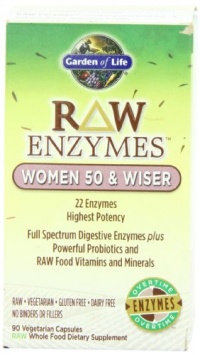 Garden of Life Raw Enzymes Women 50 and Wiser, 90 Veg Capsules