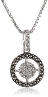 Judith Jack Angelic Sterling Silver, Marcasite and Crystal Circle Pendant Necklace, 18