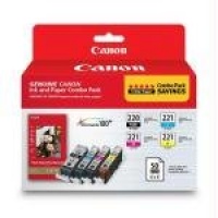 Canon PGI-5/ CLI-8 CMY Ink with PP-201 (50 Sheets) Combo Pack (0628B027AA)