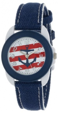 Sprout Unisex ST/1051WTBL Corn Resin Case Nautical Theme Dial Blue Cotton Strap  Watch