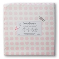 SwaddleDesigns Organic Ultimate Receiving Blanket, Prints, Pastel Pink Dots and Hearts