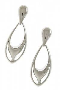 TRENDY FASHION OVAL DIMPLED EARRINGS BY FASHION DESTINATION | (Silver)